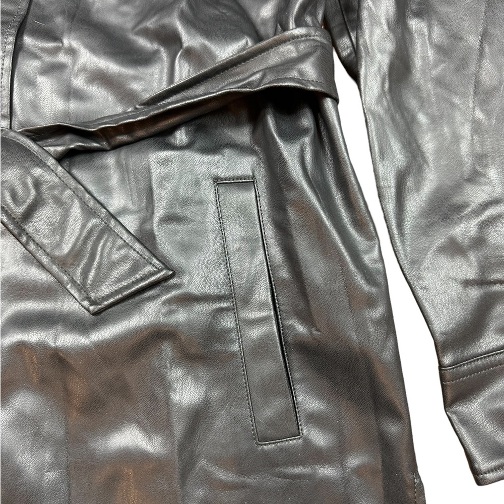 ZARA: NWT Black Faux Leather Fringe Jacket - Size Medium - Picture 15 of 16